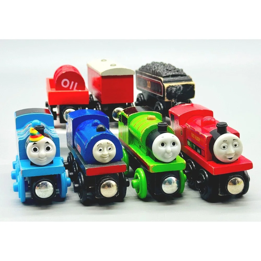 Thomas Friends Wooden Train Birthday Thomas Percy Wilbert Hugh Douglas Lot of 7